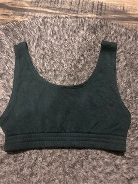 Urban Outfitters Deep Forest Green Ribbed Bralette